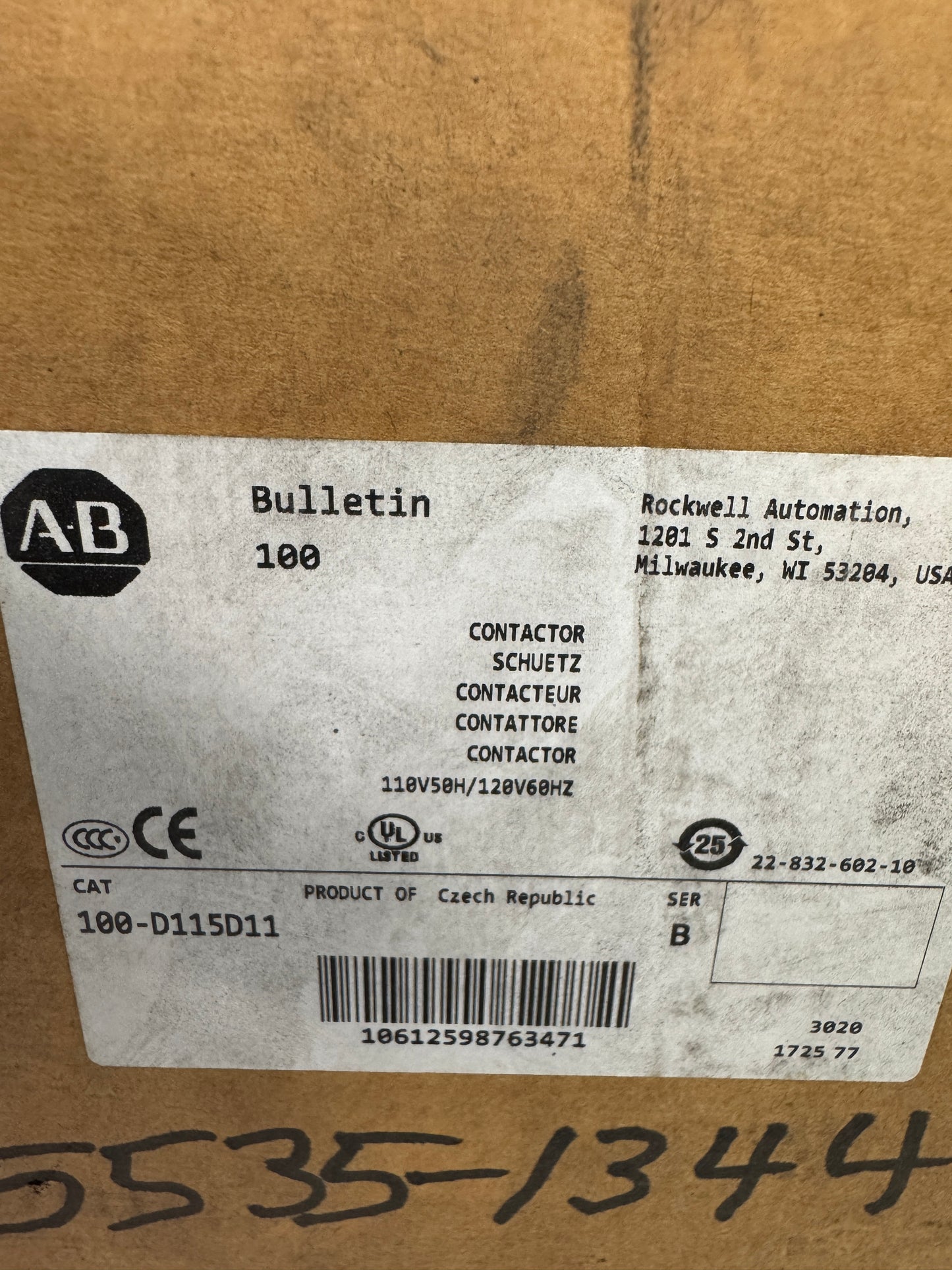 Allen-Bradley Contactor 100-D115D11