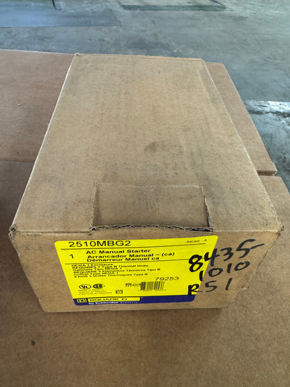 Square D AC Manual Motor Starter 2510MBG2 600V AC