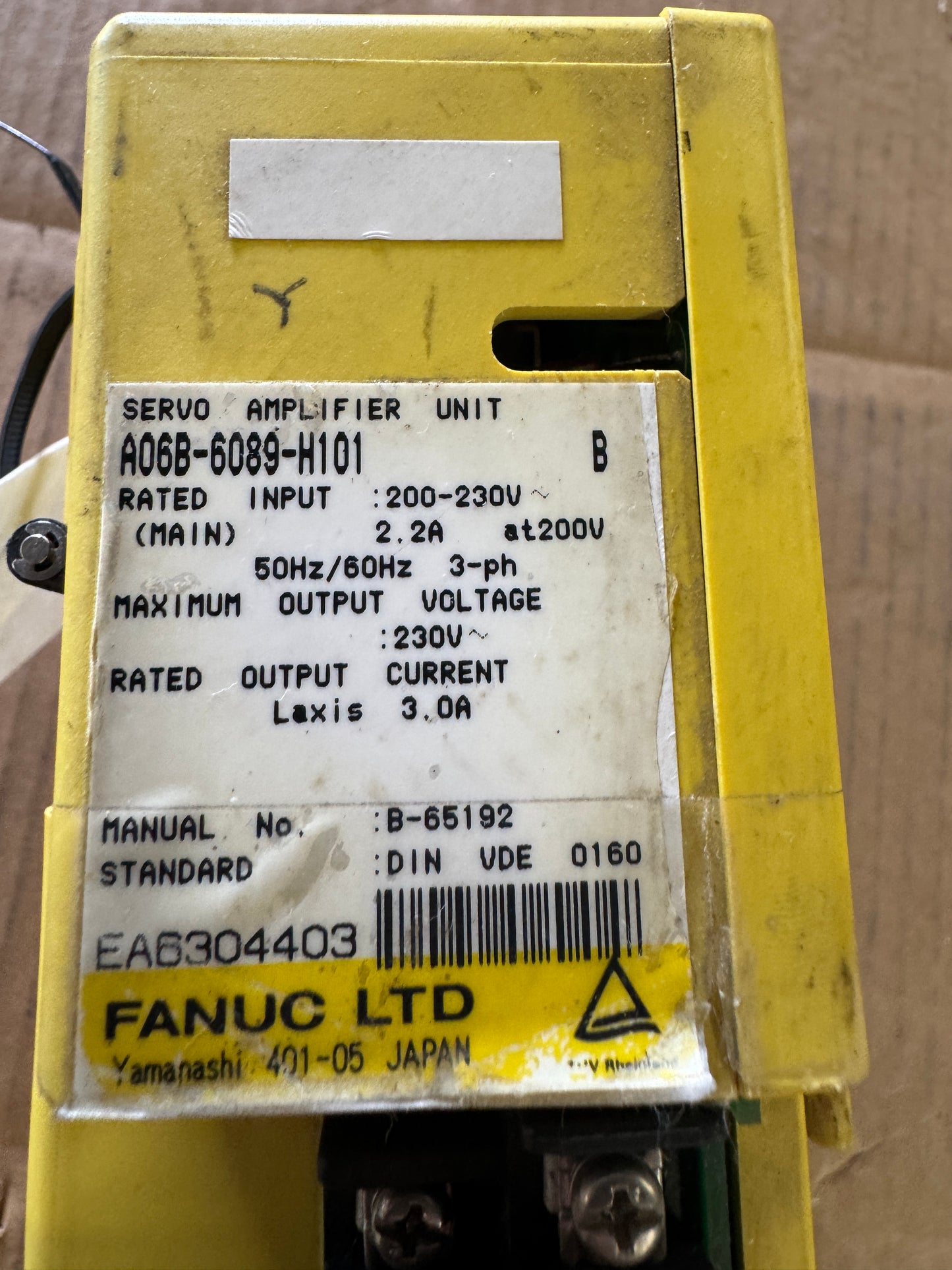 Fanuc A06B-6089-H101 Servo Amplifier Unit 200-230V AC Untested Surplus