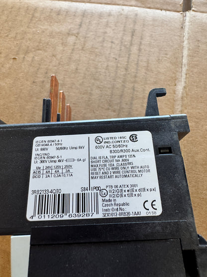 Siemens 3RB2133-4QB0 Electronic Overload Relay 600V AC Untested Surplus