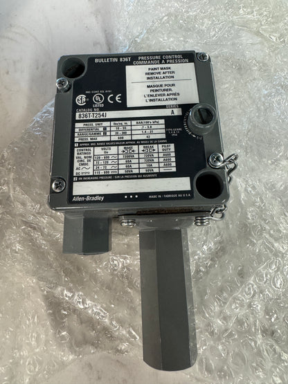 Allen-Bradley Pressure Control Switch 836T-T254J 20 to 300 PSI Adjustable Range