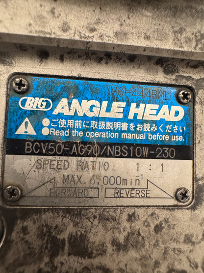 BIG Daishowa Right Angle Head BCV50-AG90/NBS10W-230 | CAT50 | NBS10W Collet Chuck Output, 230 Mm Gauge Length | Orientation: Radial