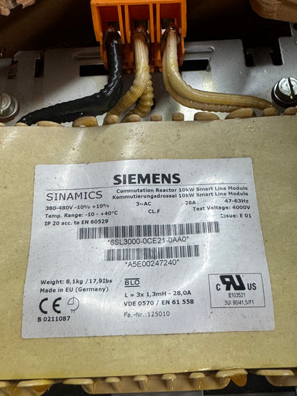 Siemens 6SL3000-0CE21-0AA0 Line Reactor Smart Line Module 380 to 480 VAC Untested Surplus