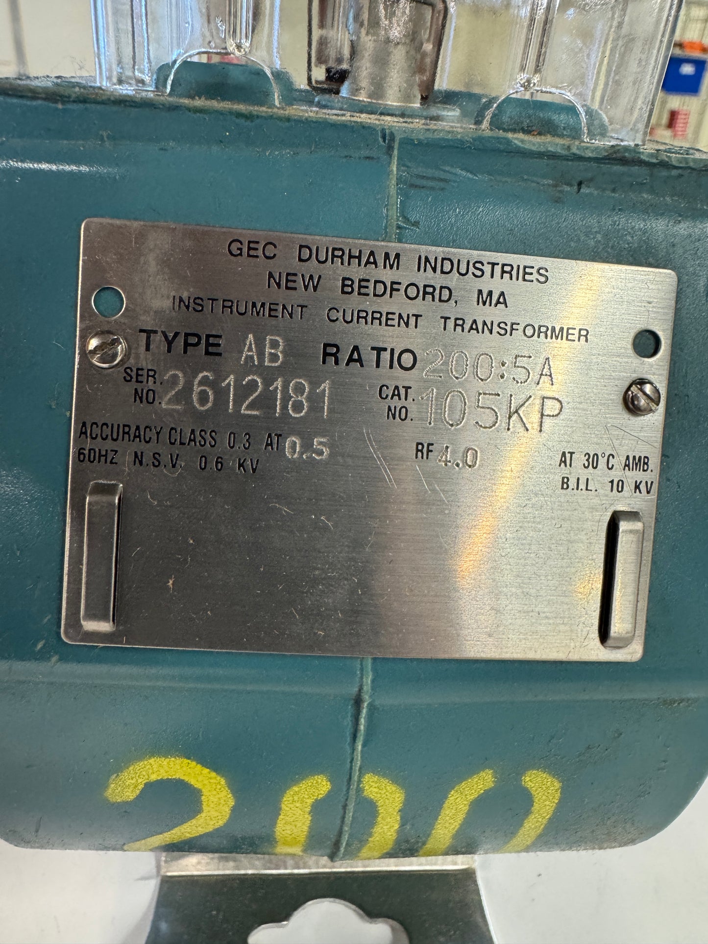 GEC Durham Industries Instrument Current Transformer 105KP