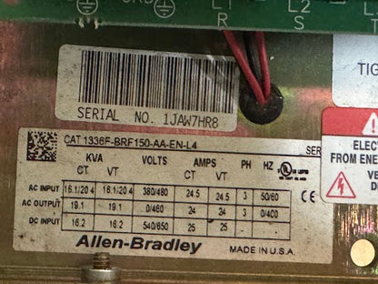 Allen-Bradley 1336S Plus II Sensorless Vector AC Drive 380–480V AC Untested Surplus