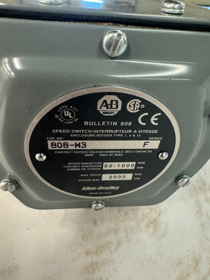 Allen-Bradley Speed Switch 808-M3 600V AC Max m02241