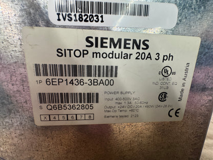 Siemens 6EP1436-3BA00 Power Supply Untested Surplus