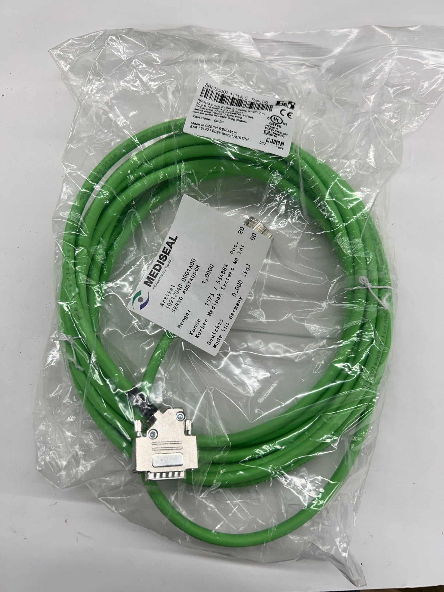 B&R Automation Endat 2.1 Encoder Feedback Cable 8BCE0007.1111A-0