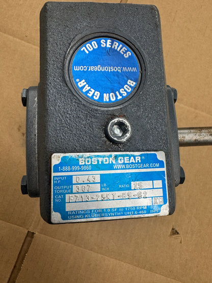 Boston Gear Worm Gear Speed Reducer F713-25KT-B5-G2