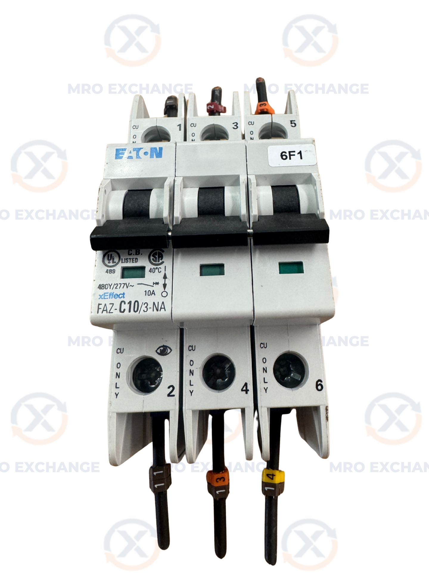 Eaton FAZ-C10/3-NA Circuit Breaker 480Y/277V Untested Surplus