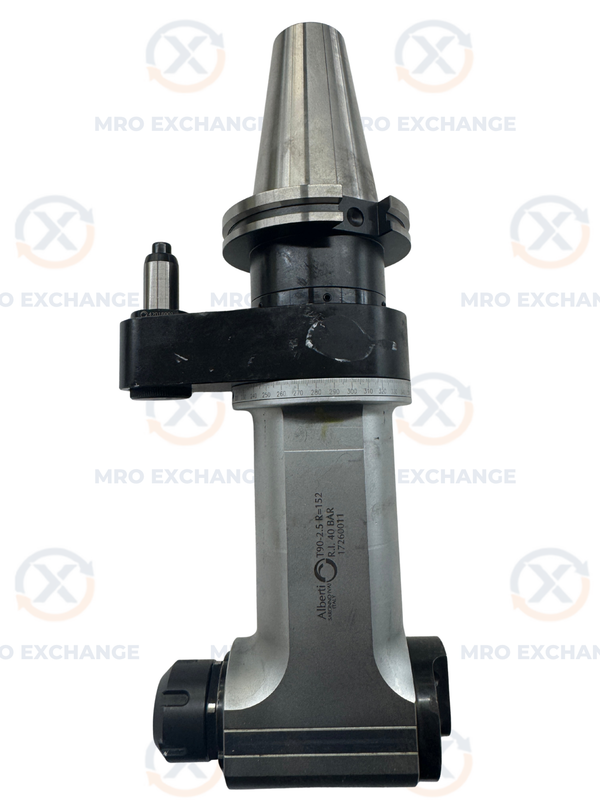 Alberti T90-2.5 Right Angle Head CAT50 ER25 Collet Output Radial Coolant Through
