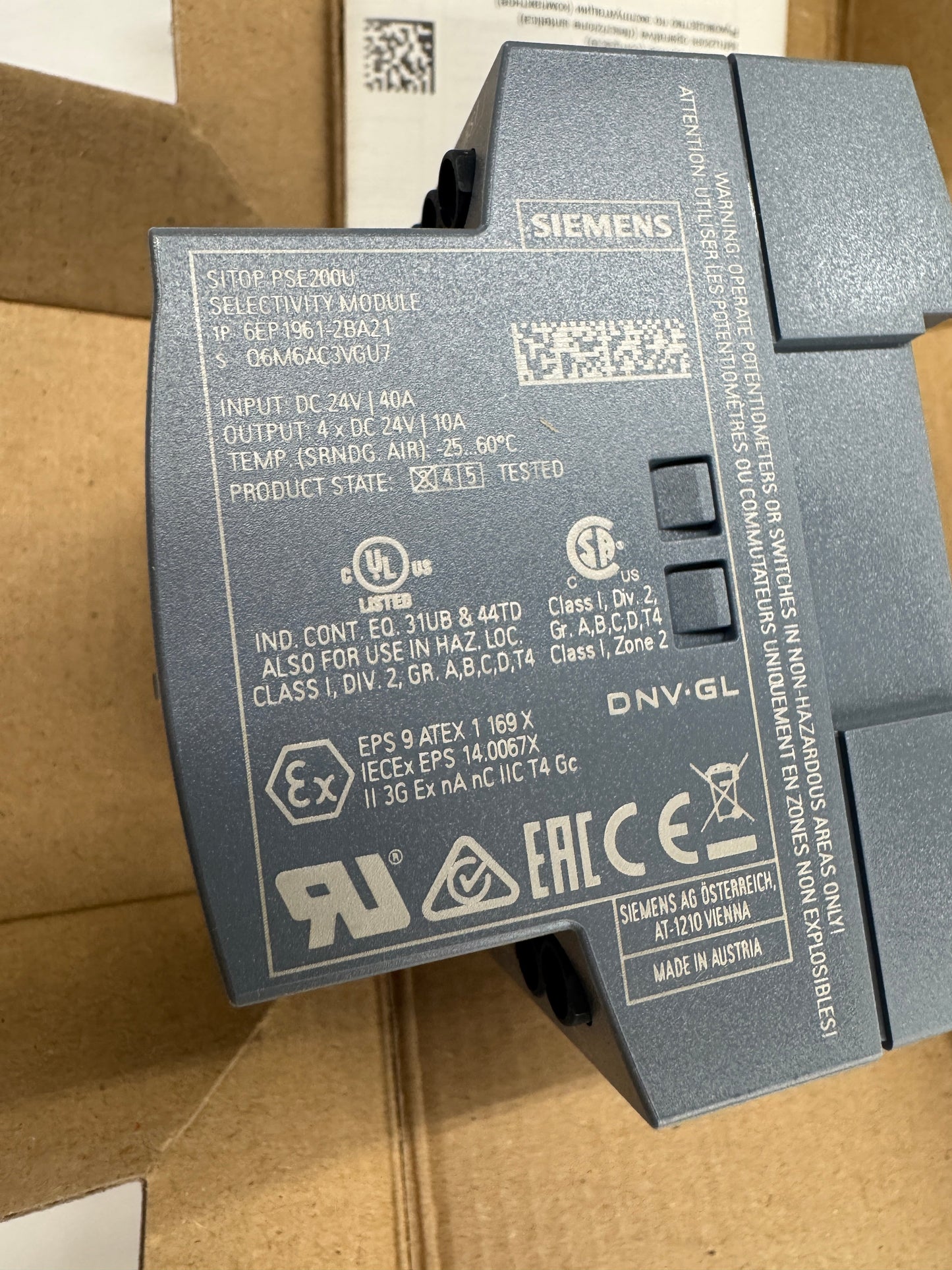 Siemens Selectivity Module 6EP1961-2BA21 24 VDC m01111