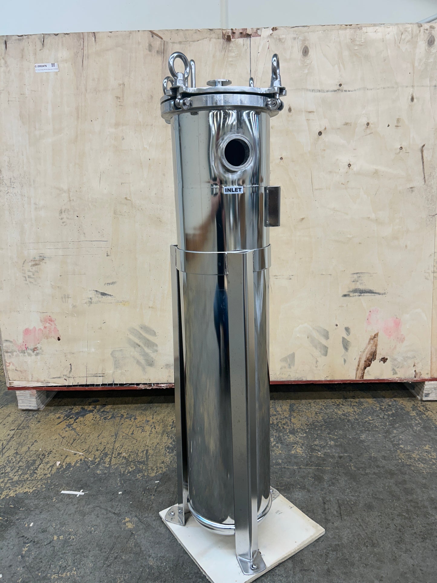 Product Recovery Management Bag Filter Housing BFHBFH2SS316LTRIXV2 2 In. Tri-Clamp Inlet and Outlet 150 PSI