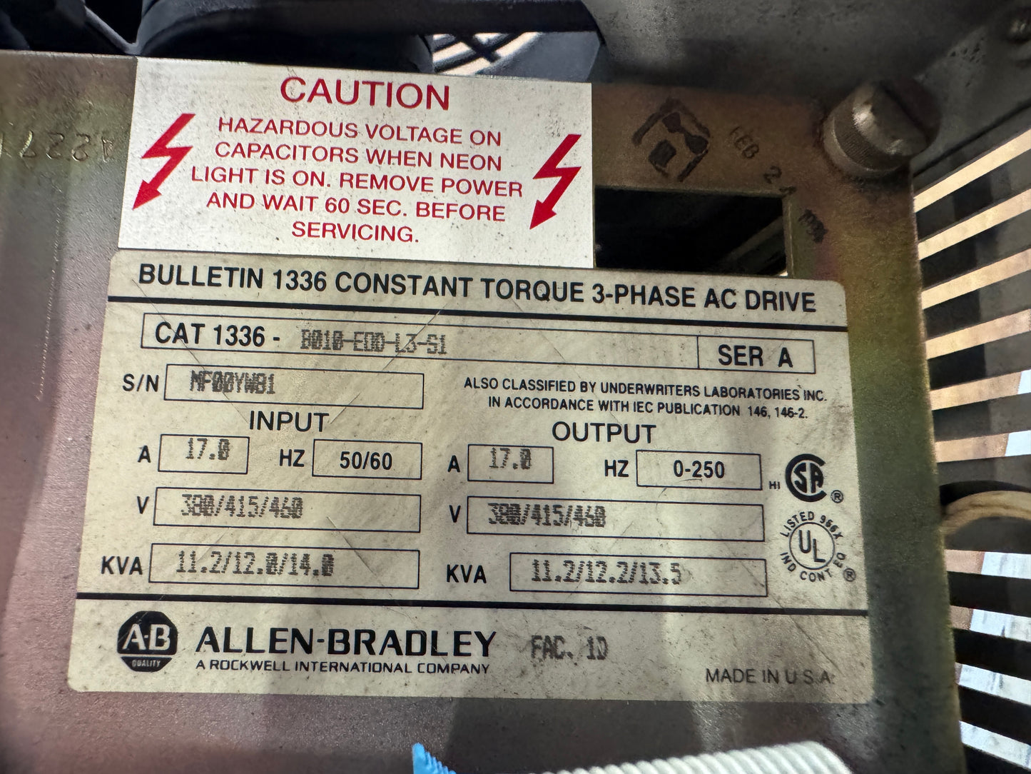Allen-Bradley 1336-B010-E0D-L3-S1 AC Drive