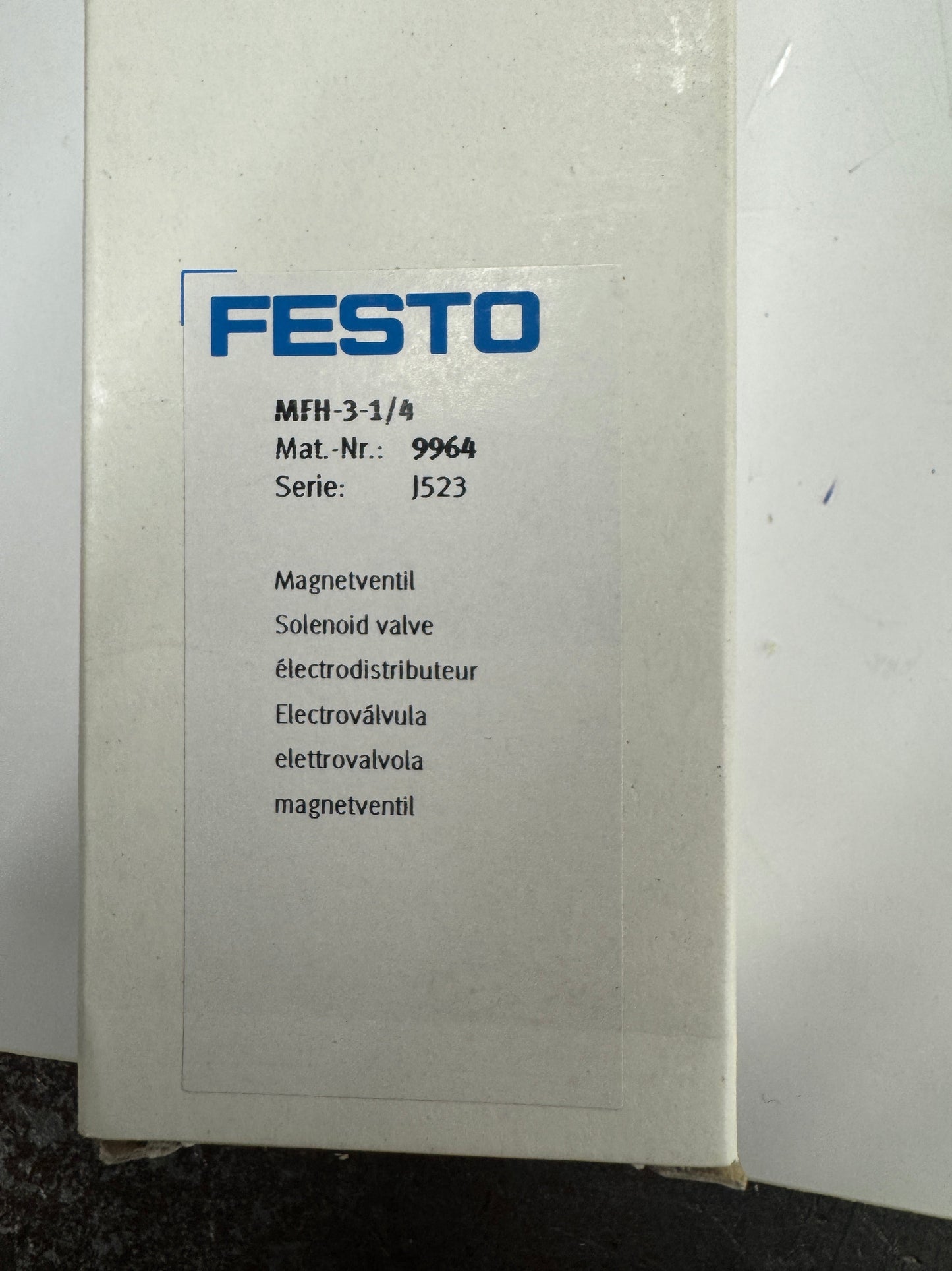 Festo Solenoid Valve MFH-3-1/4 G1/4 1.5 to 8 Bar