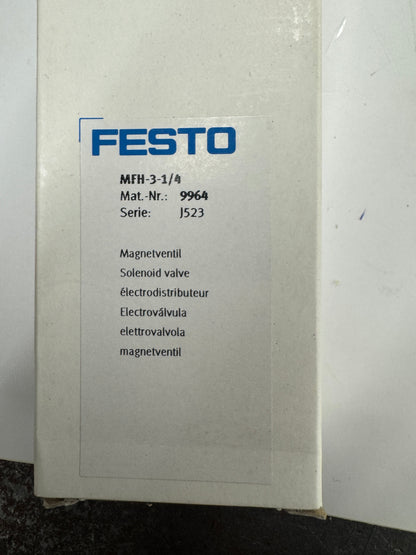 Festo Solenoid Valve MFH-3-1/4 G1/4 1.5 to 8 Bar