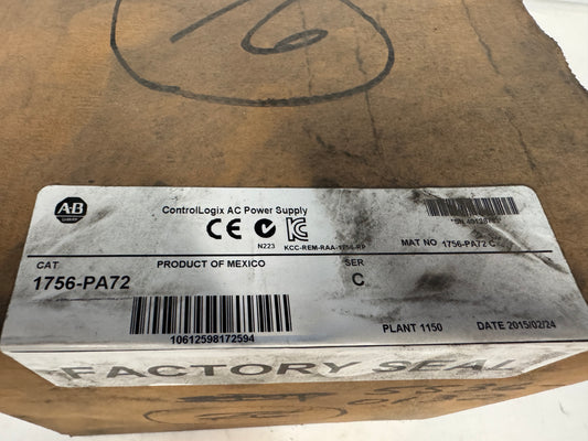 Allen-Bradley ControlLogix AC Power Supply 1756-PA72
