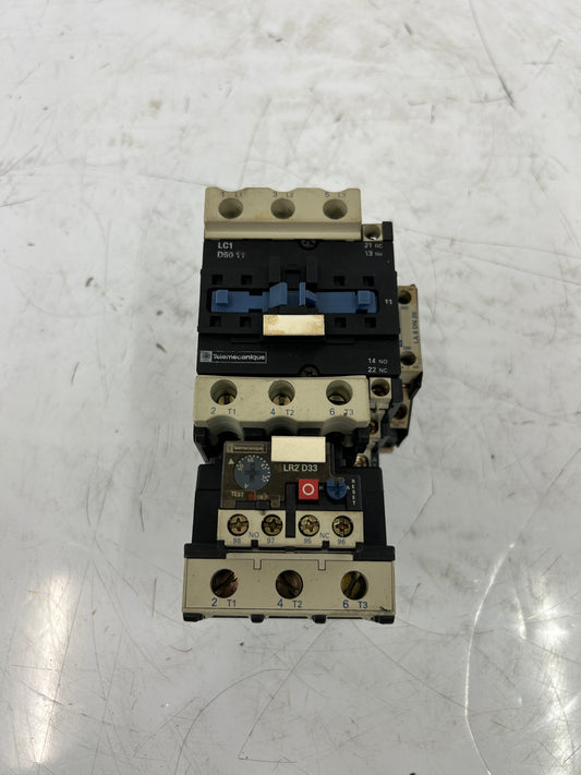 Telemecanique (Schneider Electric) Motor Starter Contactor Assembly LC1D80 / LX1D6L6 / LA1DN / LR2 D3357