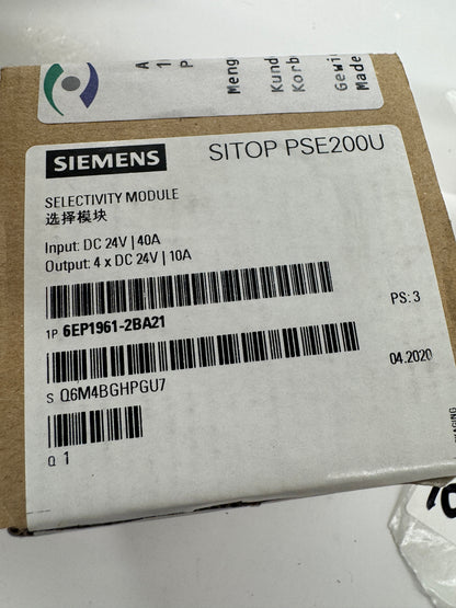 Siemens Selectivity Module 6EP1961-2BA21 24 VDC m01043