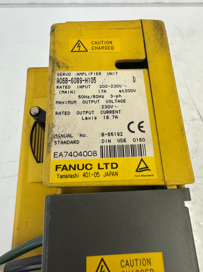 Fanuc Servo Amplifier Unit A06B-6089-H105 230V AC