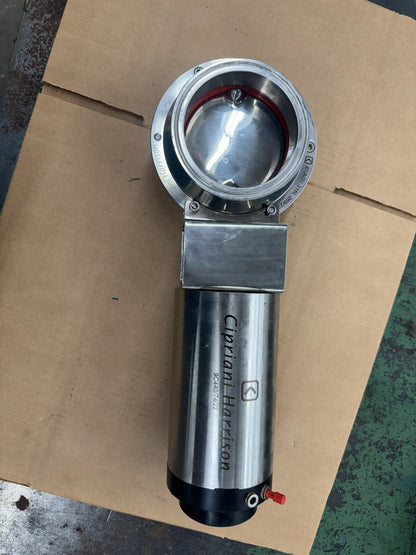 Cipriani Harrison Pneumatic Actuated Butterfly Valve 9C440/74/22 4 In. Sanitary Tri-Clamp