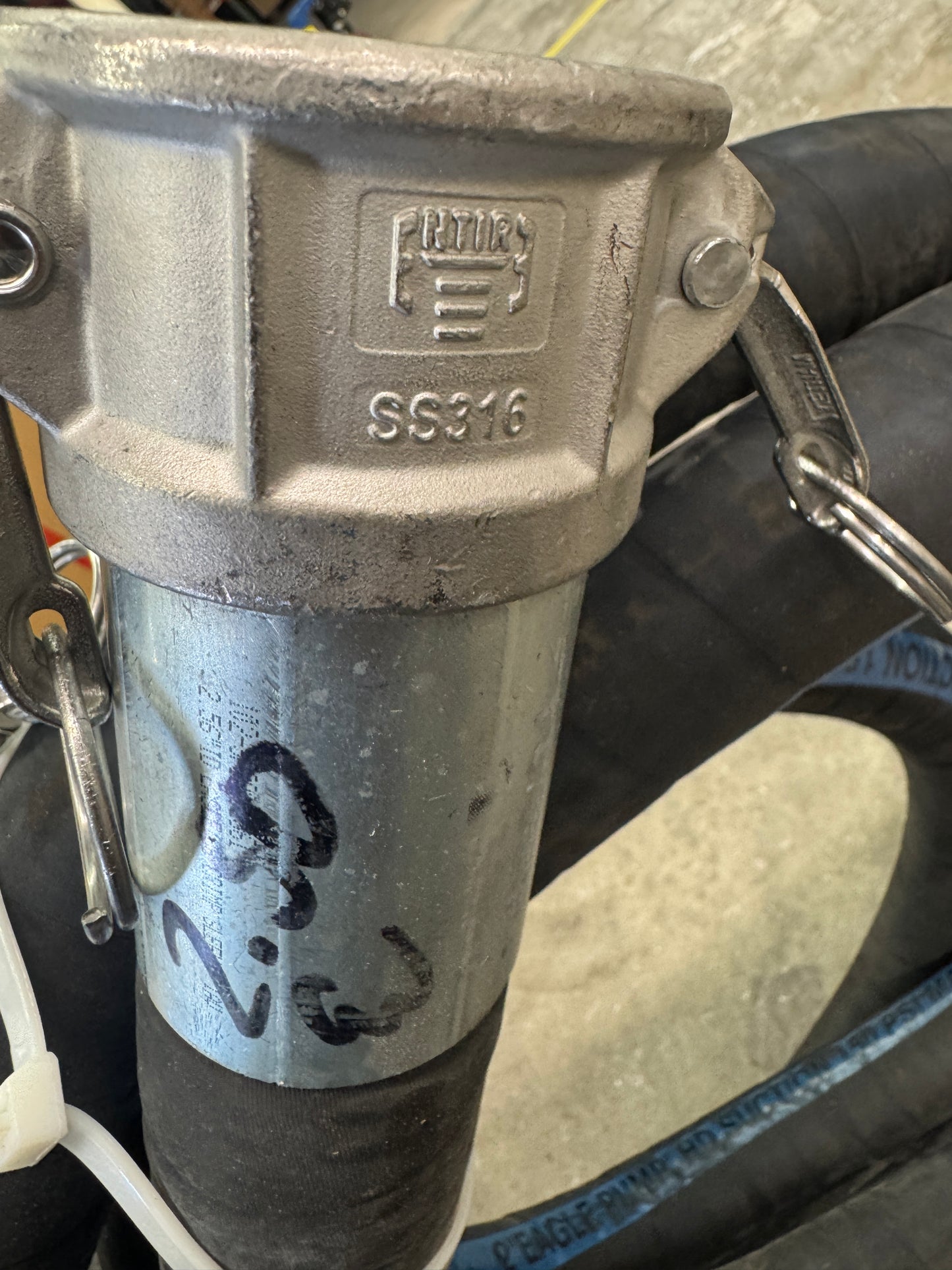 JGB Enterprises Suction Hose Assembly 2" Eagle Pump 2 In. Cam And Groove, SS316 Coupler 150 PSI Max