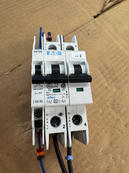 Eaton FAZ-D2/2-NA Circuit Breaker 480Y/277V AC Untested Surplus