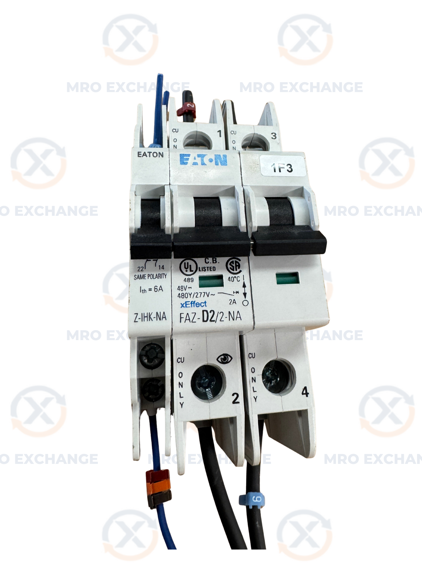 Eaton FAZ-D2/2-NA Circuit Breaker 480Y/277V AC Untested Surplus