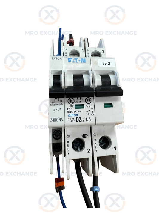Eaton FAZ-D2/2-NA Circuit Breaker 480Y/277V AC Untested Surplus