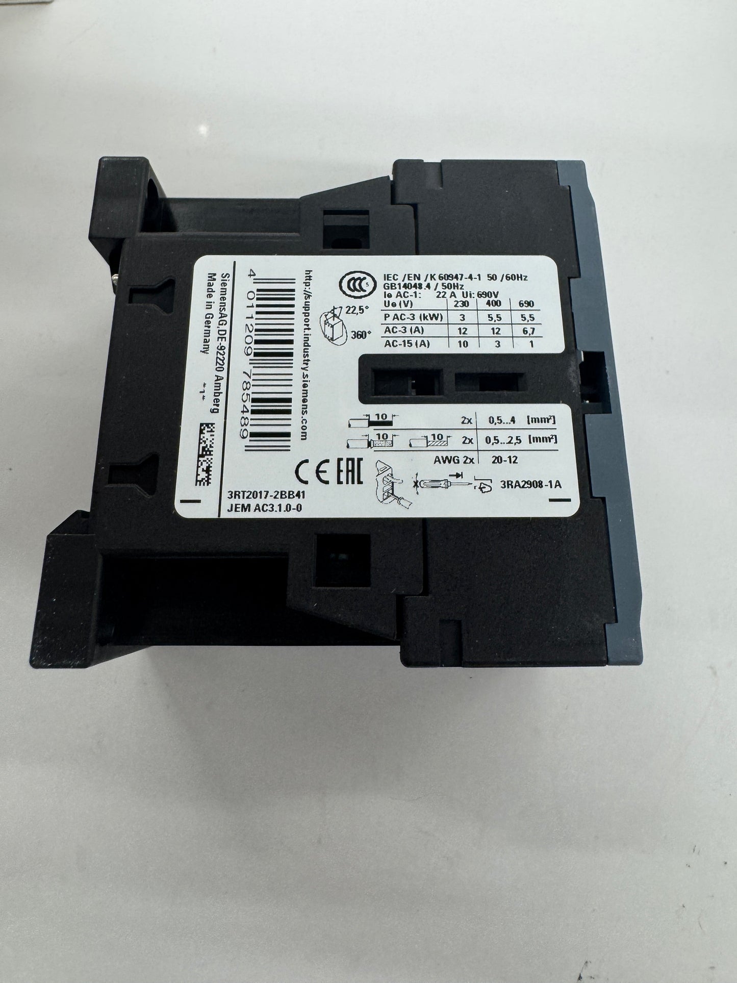 Siemens Power Contactor 3RT2017-2BB41 m01041