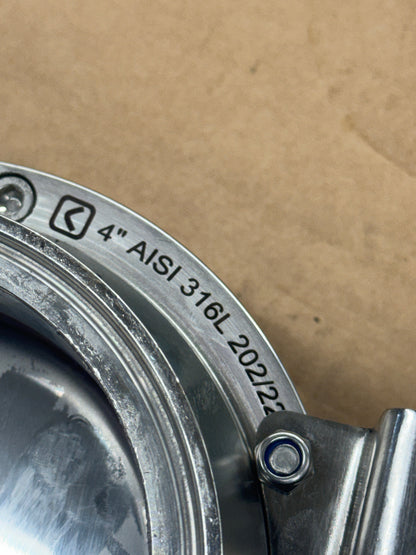 Cipriani Harrison Pneumatic Sanitary Shut-Off Valve 9C440/67/22 4 In. Sanitary Tri-Clamp