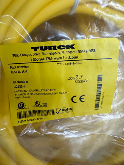 Turck Minifast Cordset RSM 46-15M 600V