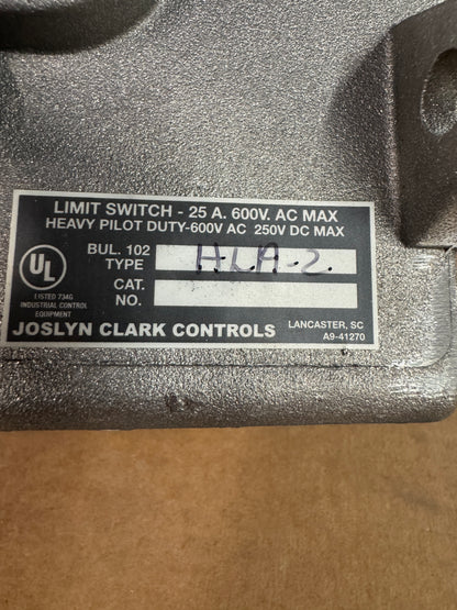 Joslyn Clark Limit Switch HLA-2 / A102-41251A-1 600V AC / 250V DC