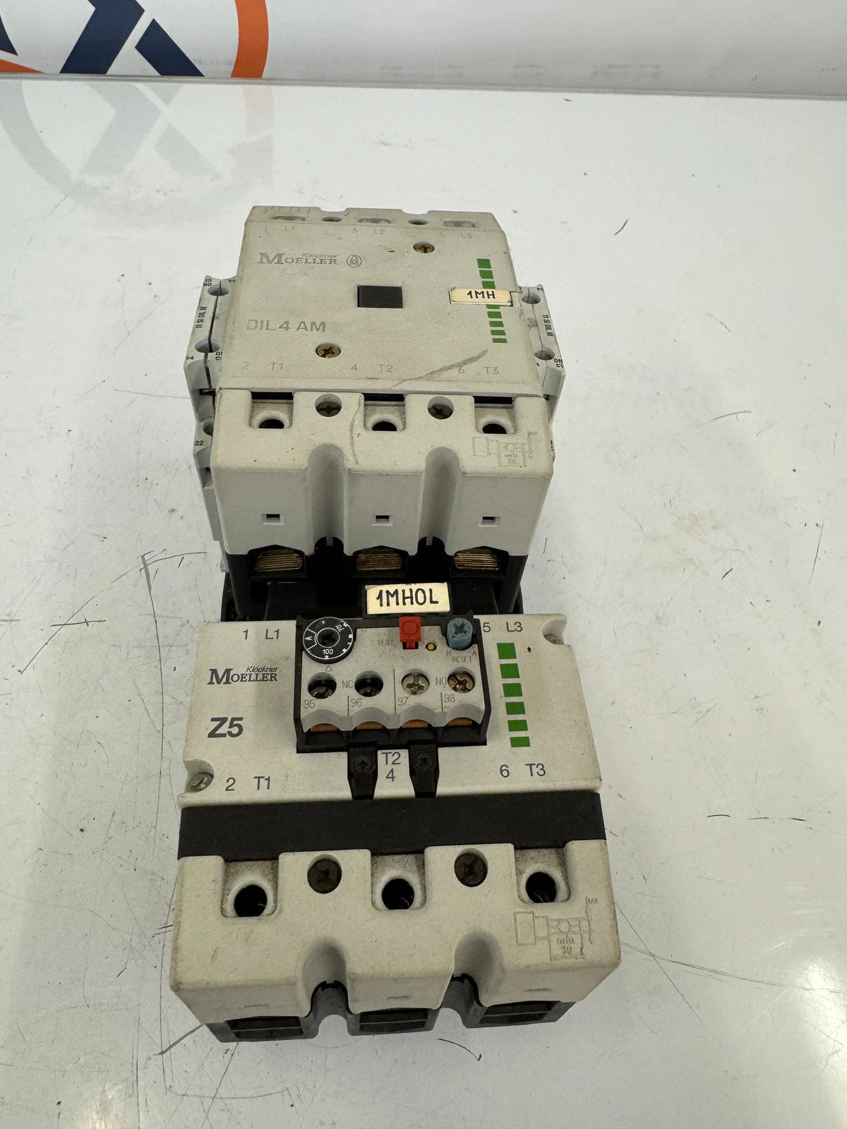 Klöckner Moeller Z5-100/SK4 Motor Starter Assembly with DIL 4 AM Contactor and 11 SI DIL M Auxiliary Contact Block