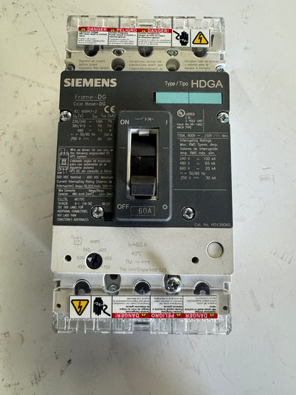 Siemens Circuit Breaker HDX3B060 600V