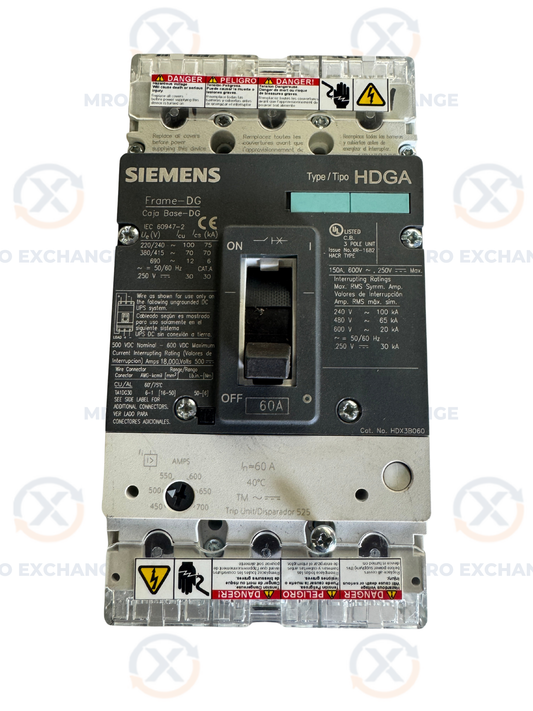 Siemens Circuit Breaker HDX3B060 600V