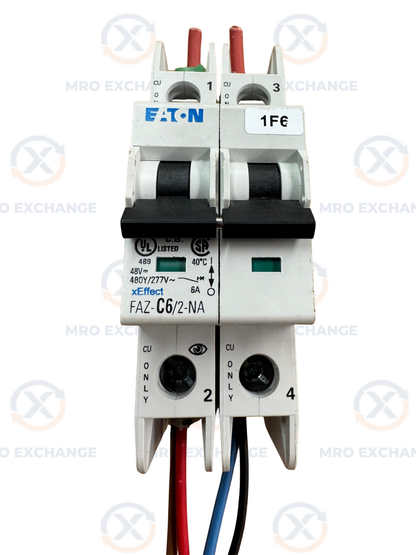 Eaton FAZ-C6/2-NA Miniature Circuit Breaker 480Y/277V AC Untested Surplus
