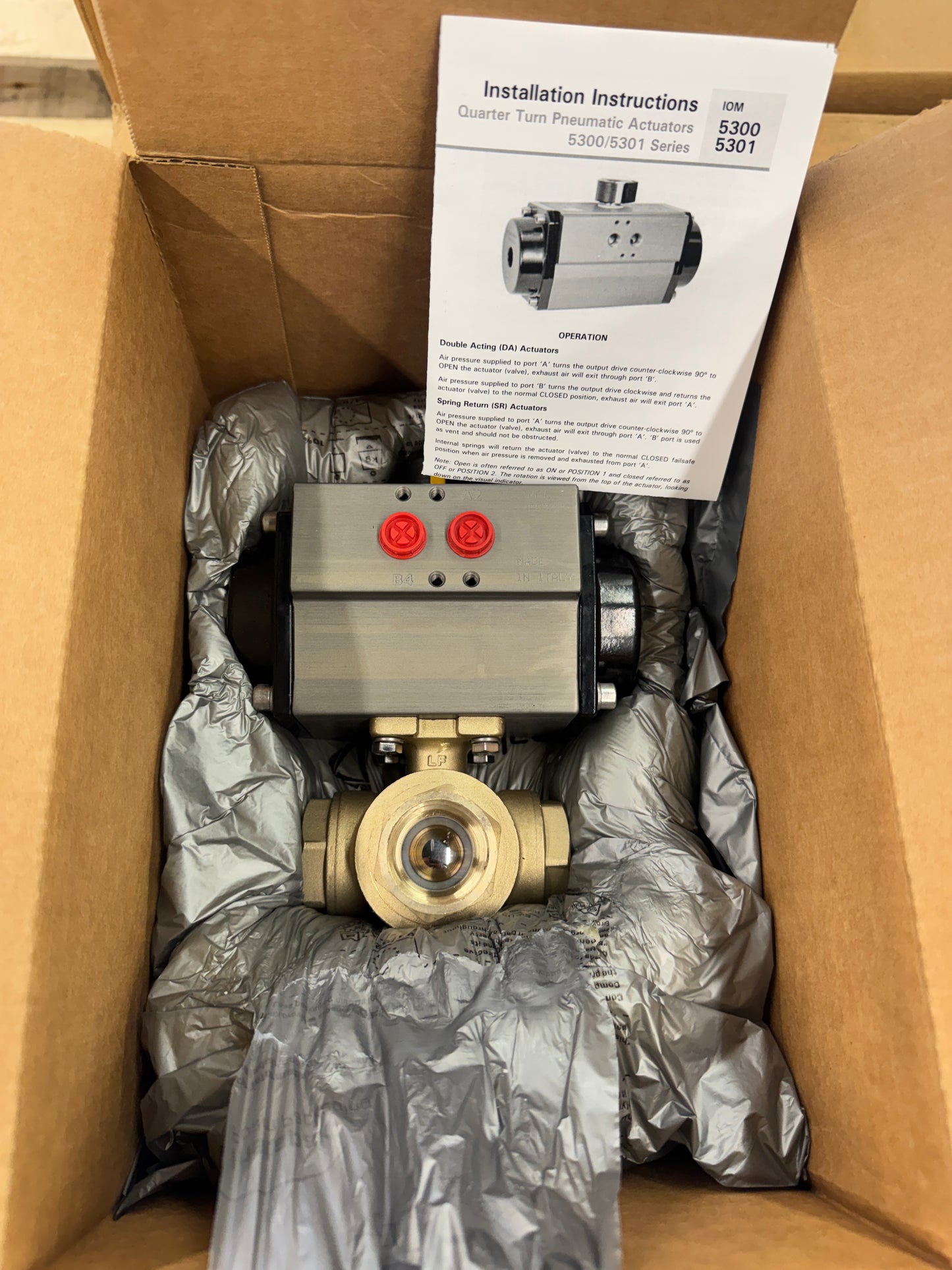 Valworx Air Actuated 3-Way Ball Valve 521708