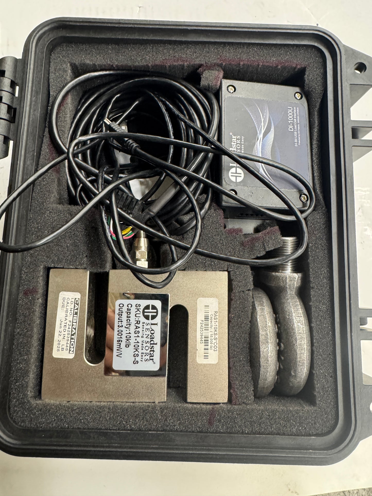 Loadstar Sensors S-Beam Load Cell Kit RAS1-10KS-S-CO3; DI-1000U 10,000 Lb Capacity 24-bit ADC Digitization