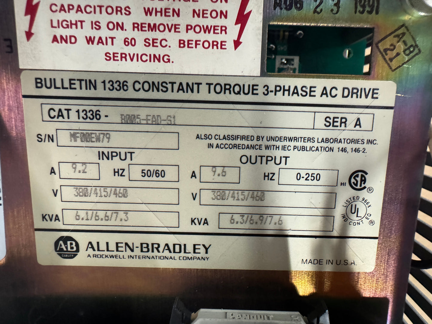 Allen-Bradley 1336-R005-FAD-S1 AC Drive 380/415/460V AC