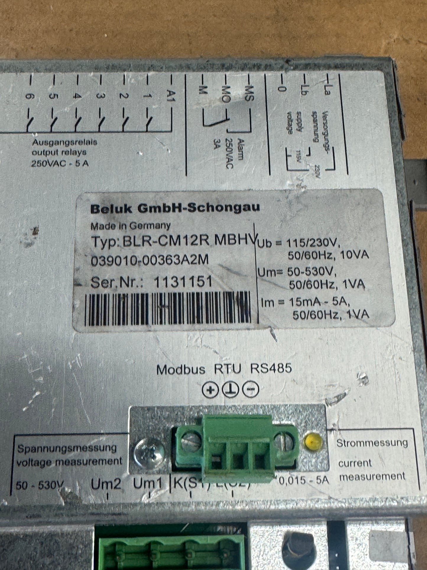Eaton Cutler-Hammer BLR-CM12R MBHV Power Factor Control Relay 115/230V Untested Surplus