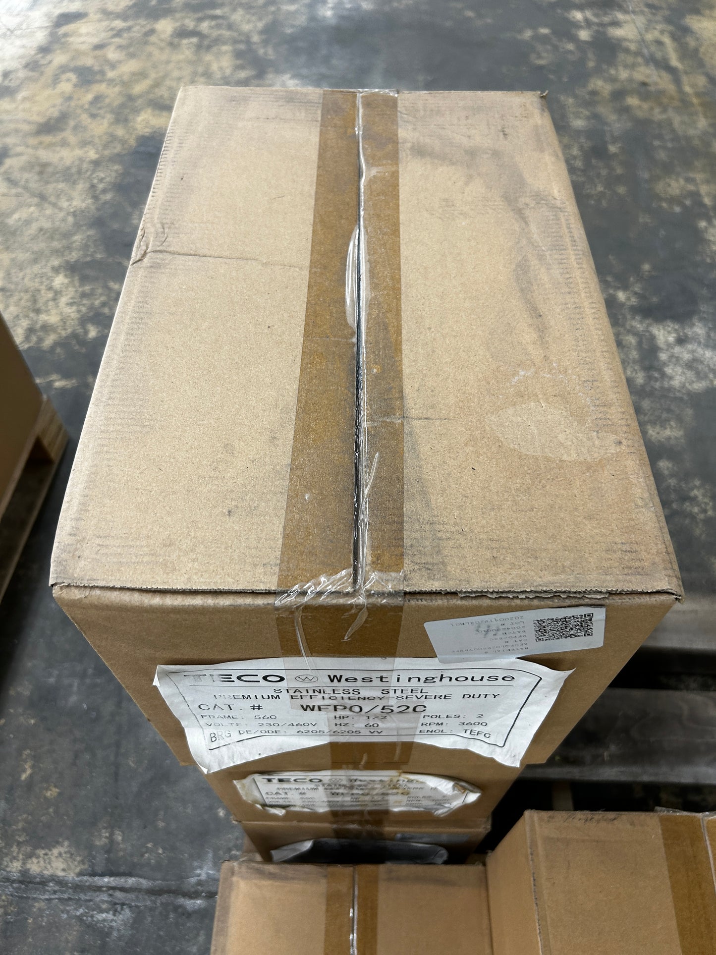 TECO Westinghouse Stainless Steel AC Motor WFPO/52C - 1 HP 3600 RPM