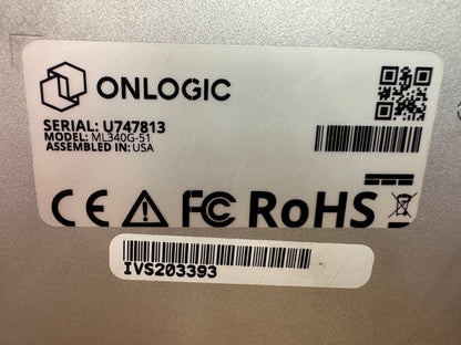 OnLogic Fanless Industrial Computer ML340G-51