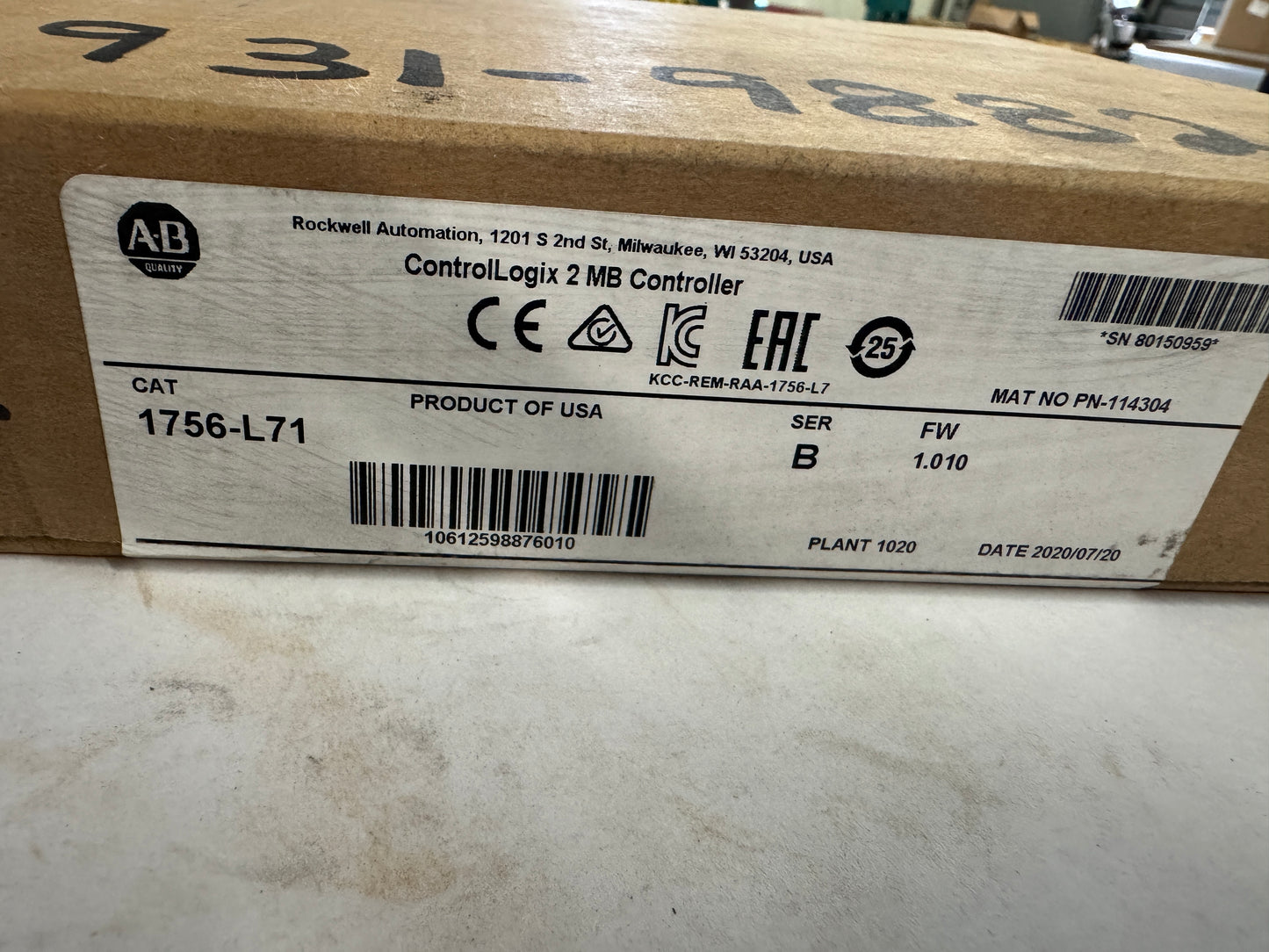 Allen-Bradley ControlLogix PLC Controller 1756-L71