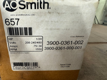 A.O. Smith Condenser Fan Motor CA2H021N m02478 - Variable 1500 RPM