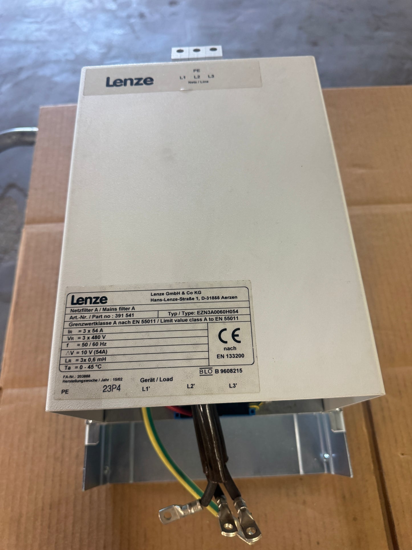 Lenze EZN3A0060H054 Mains Filter 3 x 480V Untested Surplus