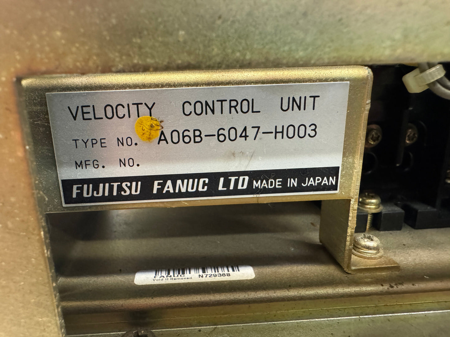 Fanuc Velocity Control Unit A06B-6047-H003