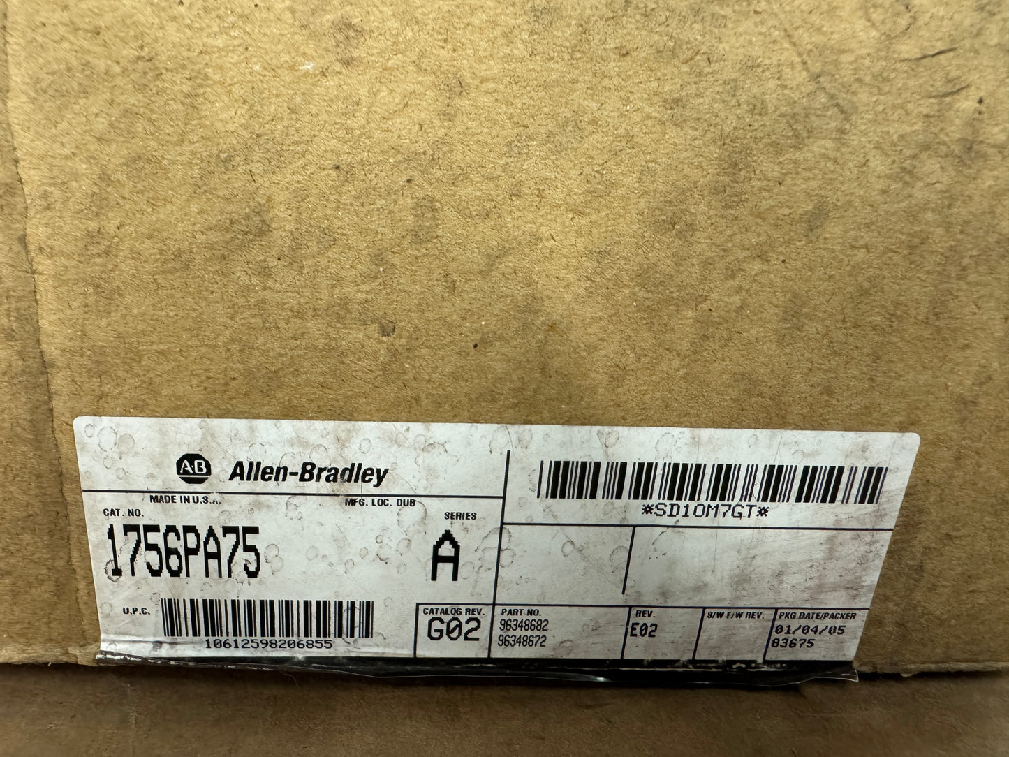 Allen-Bradley ControlLogix AC Power Supply 1756-PA75/A 85 to 265 VAC