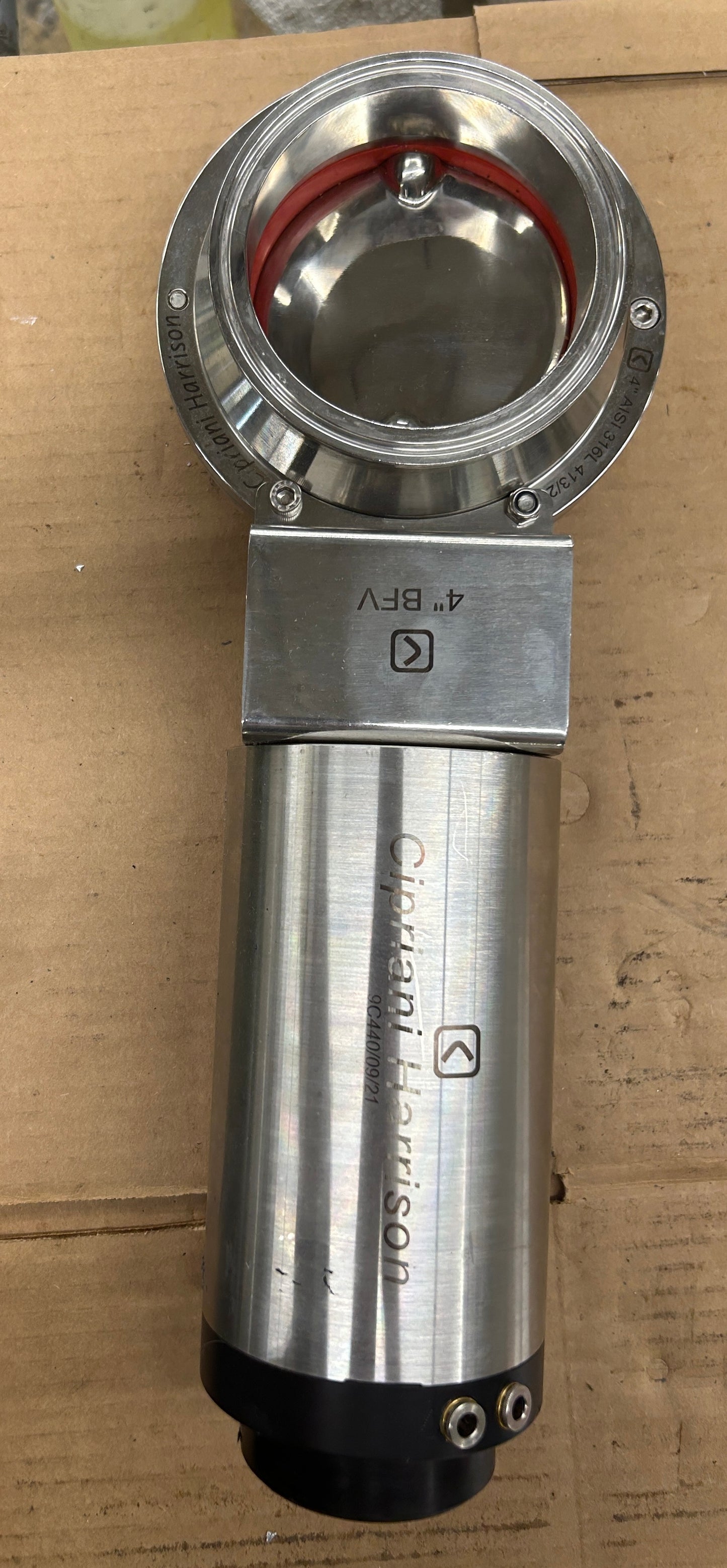 Cipriani Harrison Sanitary Butterfly Valve 9C440/09/21 4 In. Tri-Clamp