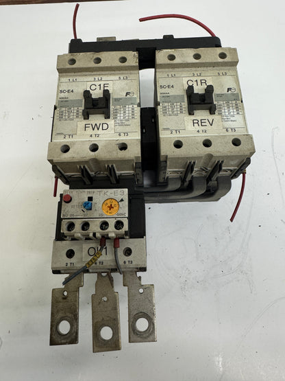 Fuji Electric Reversing Magnetic Contactor Starter Assembly SC-E4 SE80AA 100-120V AC coil